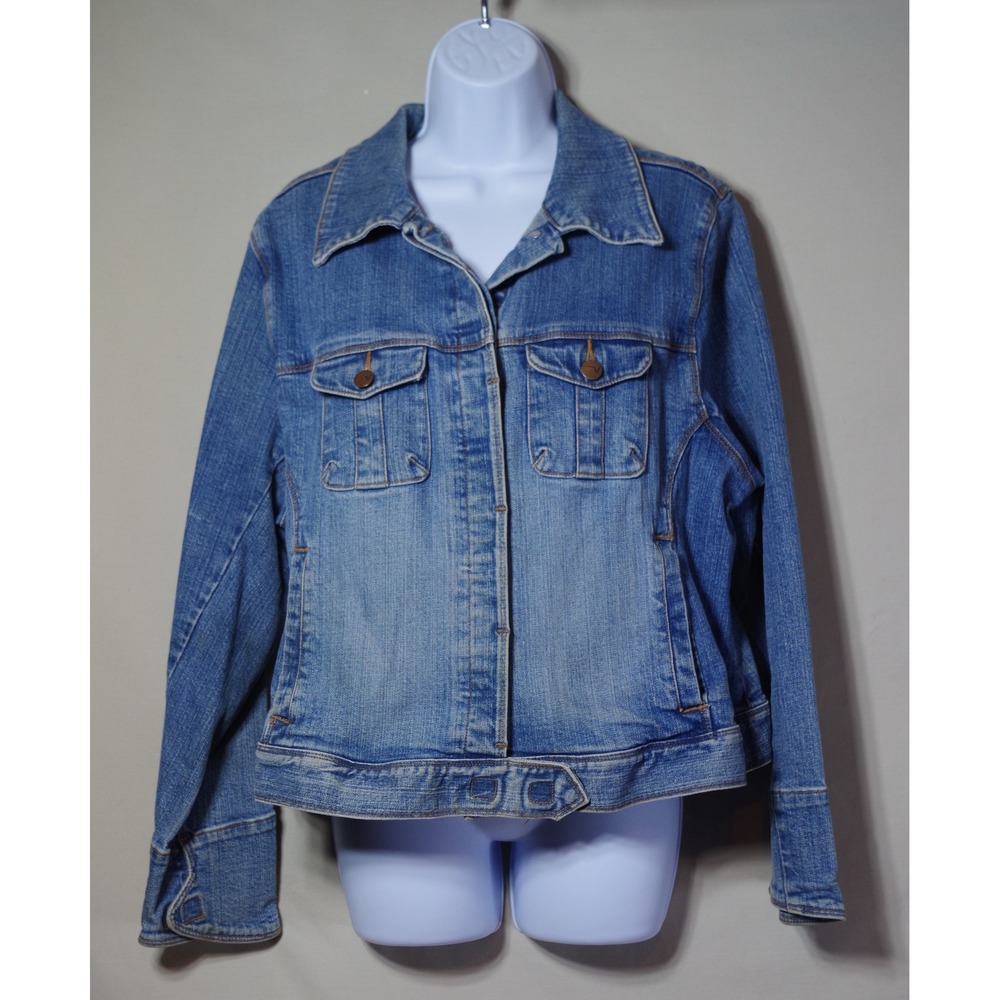 Venezia Women's Size 18-20 Denim Jacket Medium Wash Blue Jean Trucker Jacket